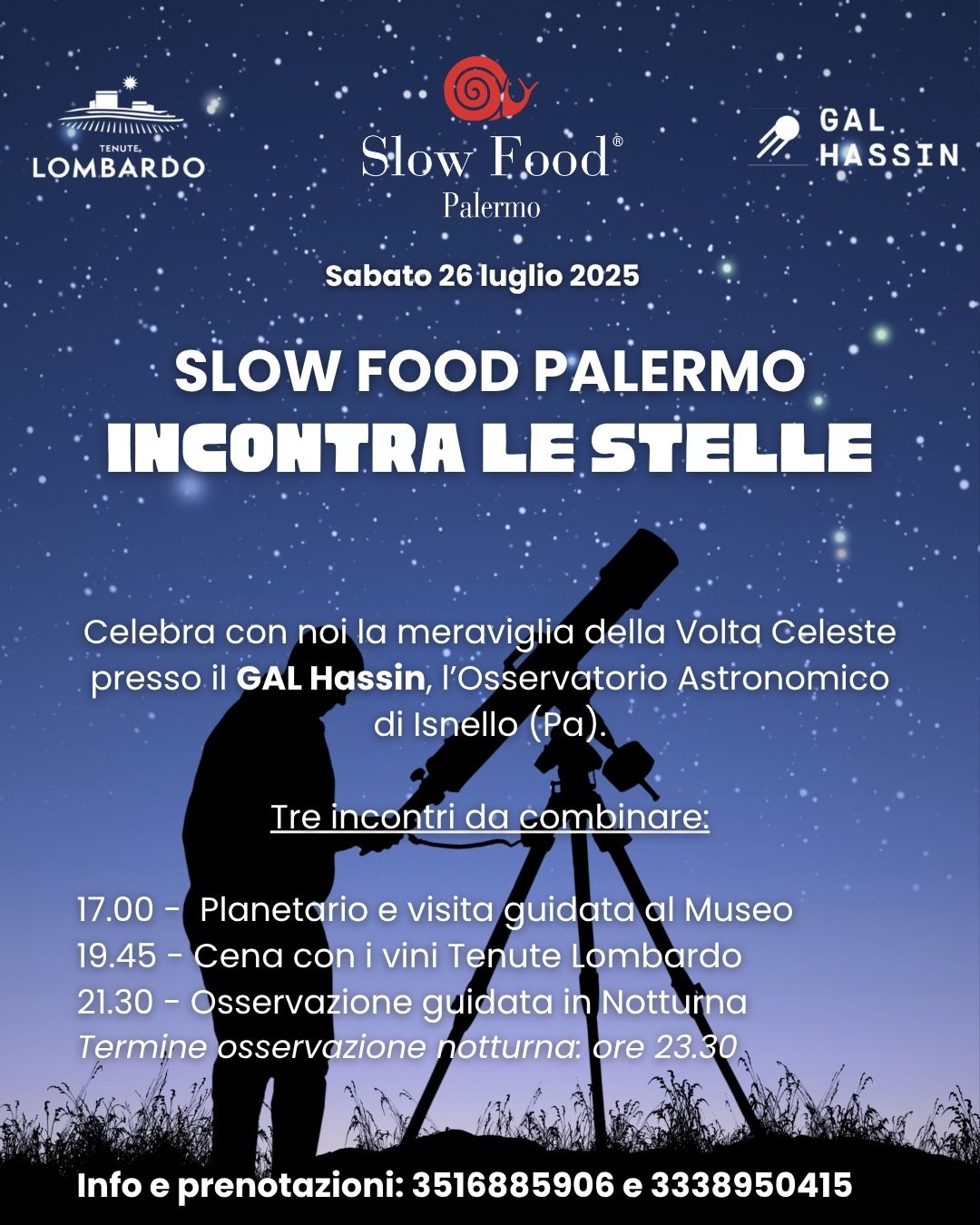 Slow Food Palermo incontra le Stelle al Gal Hassin